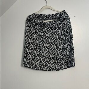 Soybu Black and White Damask Midi Skirt